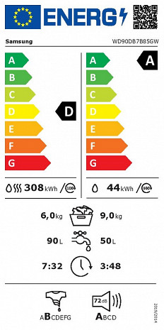 Стиральная машина  WD90DB7B85GWU4