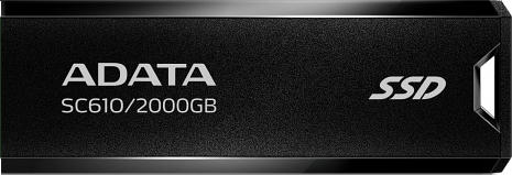 SSD disks External SSD|ADATA|SC610|2TB|USB 3.2|Write speed 500 MBytes/sec|Read speed 550 MBytes/sec|SC610-2000G-CBK/RD SC610-2000G-CBK/RD