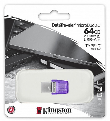 USB zibatmiņa MEMORY DRIVE FLASH USB3.2/64GB DTDUO3CG3/64GB KINGSTON DTDUO3CG3/64GB