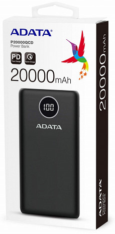 Ārējais akumulators (power bank)  AP20000QCD-DGT-CBK