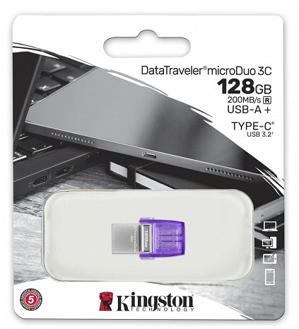 USB zibatmiņa MEMORY DRIVE FLASH USB3.2/128GB DTDUO3CG3/128GB KINGSTON DTDUO3CG3/128GB