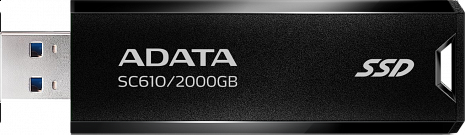 SSD disks External SSD|ADATA|SC610|2TB|USB 3.2|Write speed 500 MBytes/sec|Read speed 550 MBytes/sec|SC610-2000G-CBK/RD SC610-2000G-CBK/RD