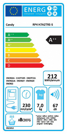 Veļas žāvētājs  RP4 H7A2TRE-S