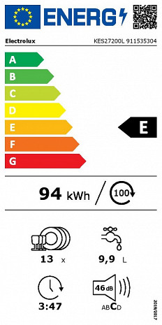 Trauku mazgājamā mašīna  KES27200L