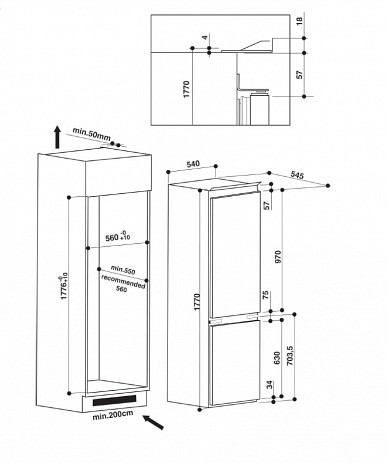 Ledusskapis  BCB 7030 E C AA O3