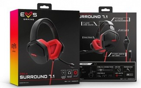 Austiņas Gaming Headset ESG 4 Surround 7.1 Red 452552