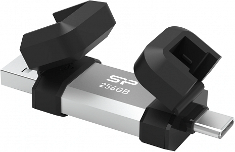 USB zibatmiņa Silicon Power Dual USB Drive | Mobile C51 | 256 GB | USB Type-A and USB Type-C | Silver SP256GBUC3C51V1S