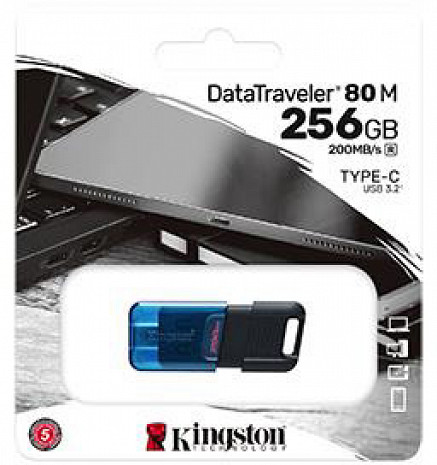 USB zibatmiņa MEMORY DRIVE FLASH USB-C/256GB DT80M/256GB KINGSTON DT80M/256GB
