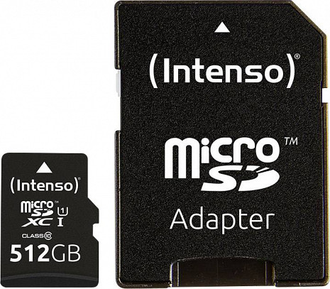 Карта памяти MEMORY MICRO SDXC 512GB UHS-I/W/ADAPTER 3423493 INTENSO 3423493