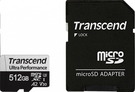 Карта памяти MEMORY MICRO SDXC 512GB W/A/TS512GUSD340S TRANSCEND TS512GUSD340S