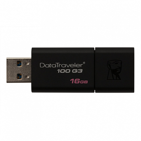 USB zibatmiņa DataTraveler 100 Generation 3 16 GB, USB 3.0, Black DT100G3/16GB