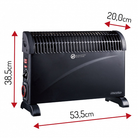 Konvekcijas gaisa sildītājs ar ventilatoru  MS 7741 black