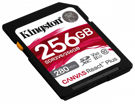 Карта памяти Kingston Canvas React Plus | 256 GB | SD | Flash memory class 10 SDR2V6/256GB