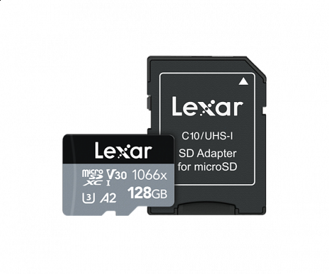 Карта памяти Lexar Professional 1066x UHS-I MicroSDXC, 128 GB, Flash memory class 10, Black/Gray, 120 MB/s, 160 MB/s LMS1066128G-BNANG