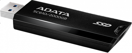 SSD disks External SSD|ADATA|SC610|2TB|USB 3.2|Write speed 500 MBytes/sec|Read speed 550 MBytes/sec|SC610-2000G-CBK/RD SC610-2000G-CBK/RD