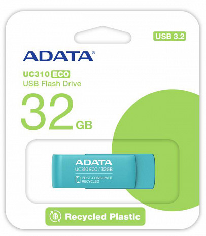 USB zibatmiņa MEMORY DRIVE FLASH USB3.2 256G/GREEN UC310E-256G-RGN ADATA UC310E-256G-RGN