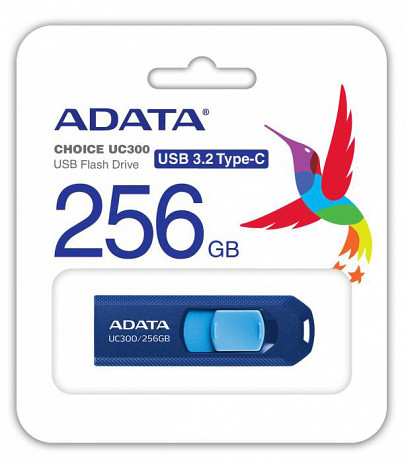 USB zibatmiņa MEMORY DRIVE FLASH USB-C 256GB/ACHO-UC300-256G-RNB/BU ADATA ACHO-UC300-256G-RNB/BU