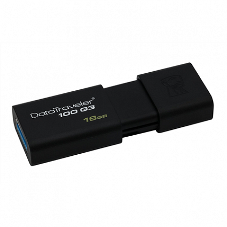 USB zibatmiņa DataTraveler 100 Generation 3 16 GB, USB 3.0, Black DT100G3/16GB