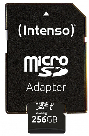 Atmiņas karte MEMORY MICRO SDXC 256GB UHS-I/W/ADAPTER 3423492 INTENSO 3423492