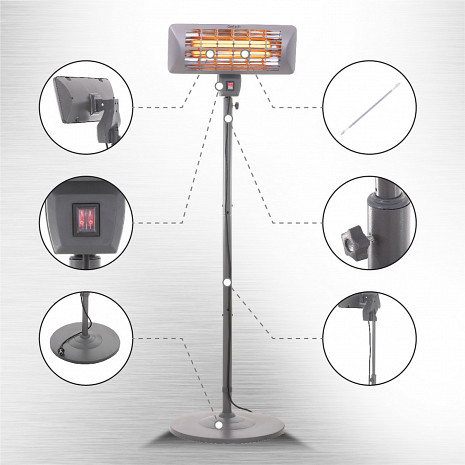 Infrasarkanais gaisa sildītājs segtajām terasēm un iekšpagalmiem GL 7734 GL 7734